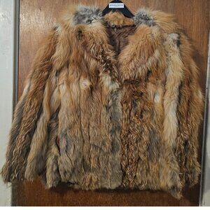 Real Genuine Vintage Red Fox Fur Coat Size 10 Petite